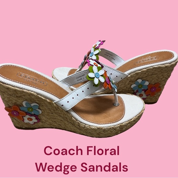 EUC 🤍 Coach Jesica Espadrille Wedge Sandal 🤍 Size 8.5 MSRP $149 - Picture 3 of 9